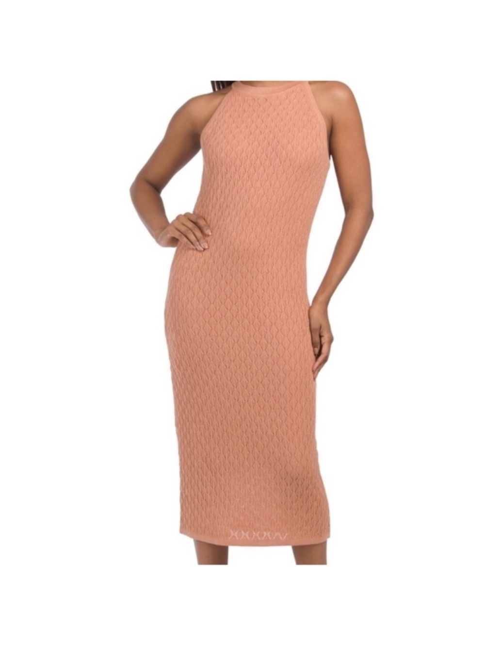 House of Harlow 1960 Sleeveless Knit Midi Dress in Peach NWOT size S